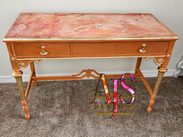 painted furniture orange desk "Creamsicle"